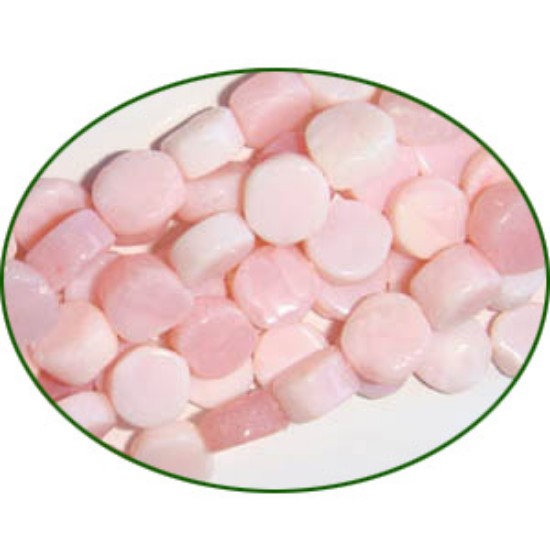 Picture of Fine Quality Pink Opal Plain Coin, size: 7mm to 8mm