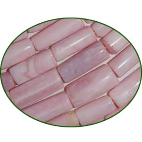 Picture of Fine Quality Pink Opal Plain Tube, size: 12mm to 18mm