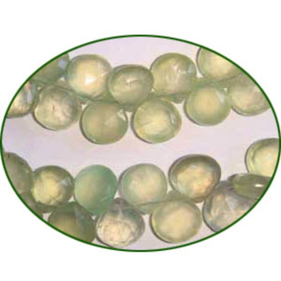 Picture of Fine Quality Prehnite Faceted Heart, size: 9mm to 11mm