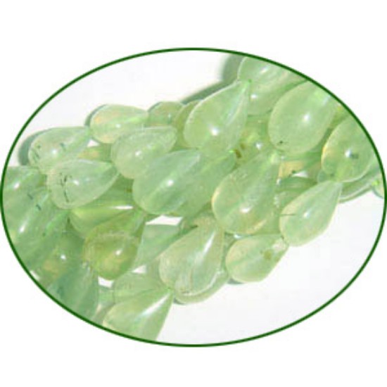 Picture of Fine Quality Prehnite Plain Top Drill Drops, size: 6x10mm to 8x12mm