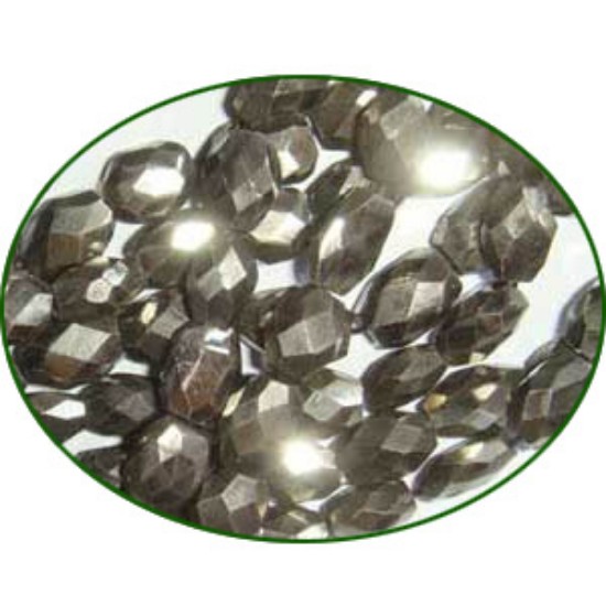 Picture of Fine Quality Pyrite Faceted Oval, size: 6x8mm to 7x9mm