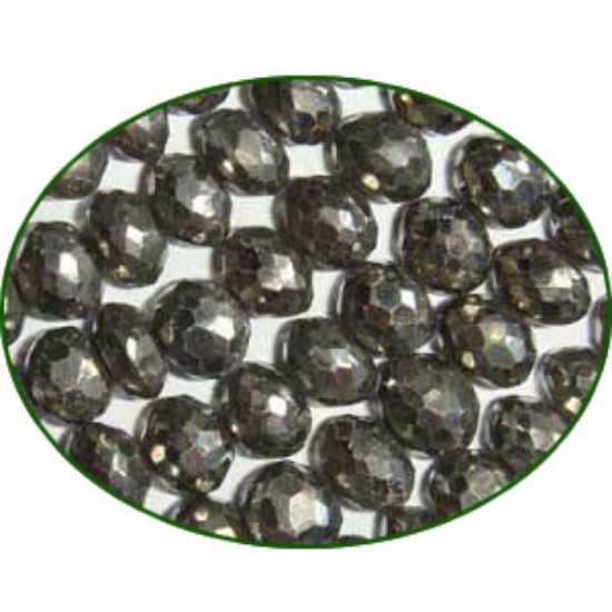 Picture of Fine Quality Pyrite Faceted Roundel, size: 6mm to 7mm