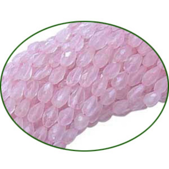 Picture of Fine Quality Rose Quartz Faceted Tear Drill Drops, size: 9mm to 11mm