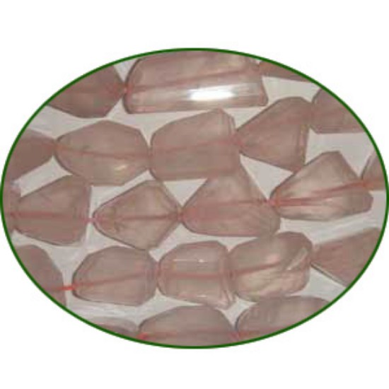Picture of Fine Quality Rose Quartz Faceted Tumble, size: 15mm to 20mm