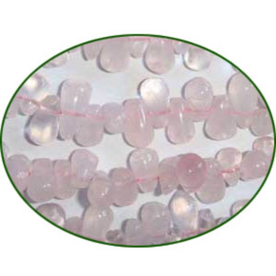 Picture of Fine Quality Rose Quartz Plain Side Drill Drops, size: 7mm to 9mm