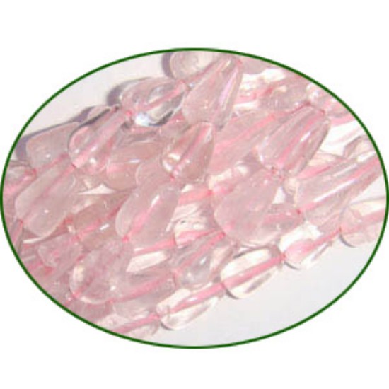 Picture of Fine Quality Rose Quartz Plain Top Drill Drops, size: 8mm to 12mm
