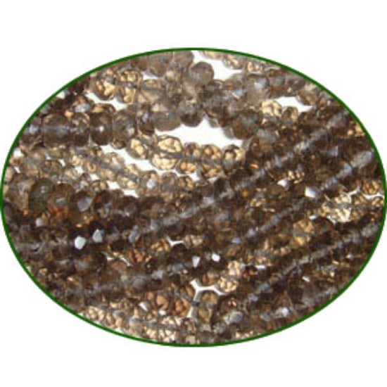 Picture of Fine Quality Smoky Topaz Faceted Roundel, size: 4mm to 4.5mm