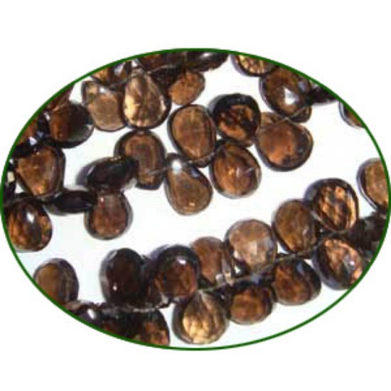 Picture of Fine Quality Smoky Topaz Faceted Pears, size: 7x9mm to 9x11mm