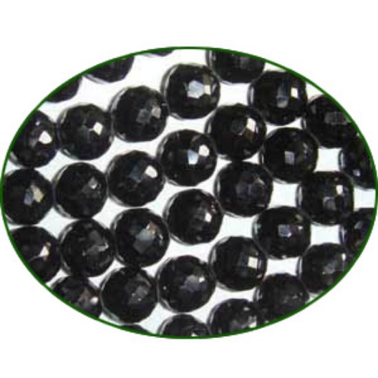 Picture of Fine Quality Black Spinal Faceted Round, size: 7mm to 8mm