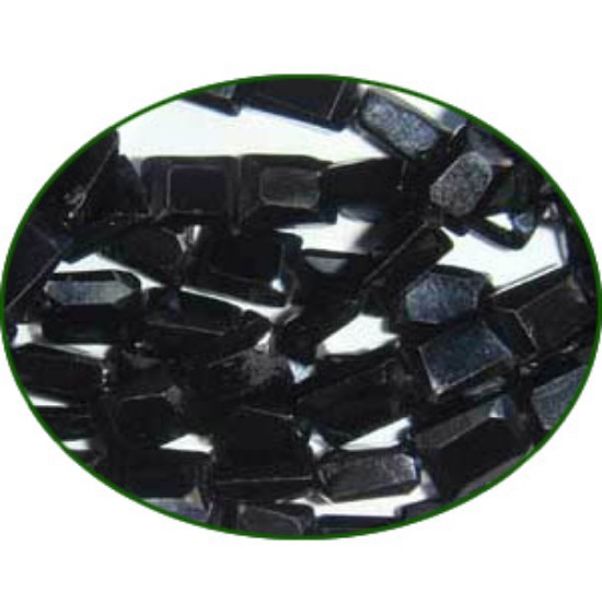 Picture of Fine Quality Black Spinal Faceted Flat Chicklet, size: 4x6mm to 5x7mm