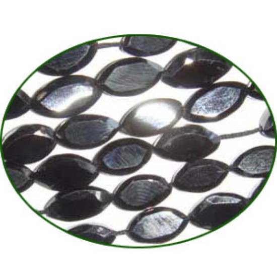 Picture of Fine Quality Black Spinal Faceted Flat Marquise, size: 4x8mm to 5x10mm