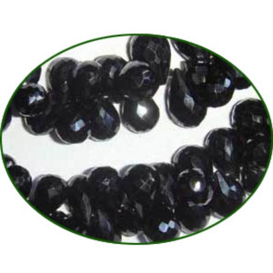 Picture of Fine Quality Black Spinal Faceted Drops, size: 9mm to 13mm