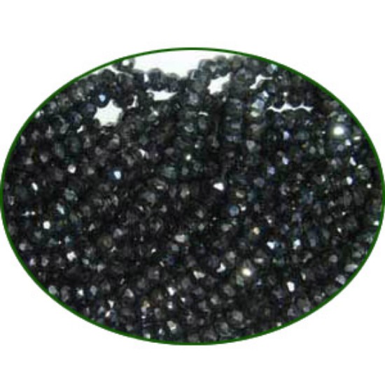 Picture of Fine Quality Black Spinal Faceted Roundel, size: 3mm to 3.5mm