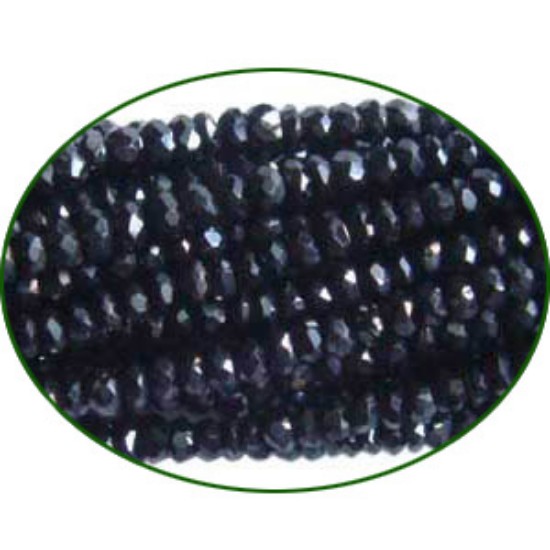 Picture of Fine Quality Black Spinal Faceted Roundel, size: 3mm to 4mm