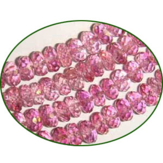 Picture of Fine Quality Pink Topaz Faceted Roundel, size: 5mm to 5.5mm