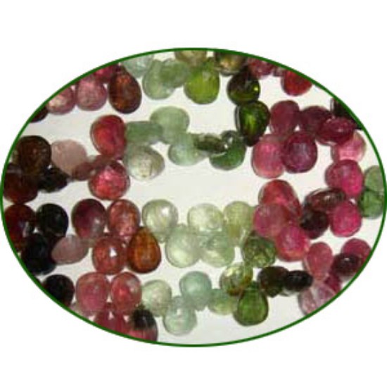Picture of Fine Quality Multi Tourmaline Faceted Hearts, size: 6mm to 7mm