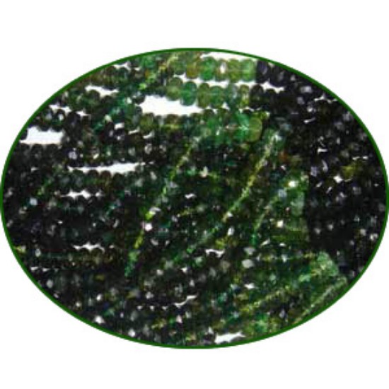Picture of Fine Quality Chrome Tourmaline Faceted Roundel, size: 3.5mm to 4mm