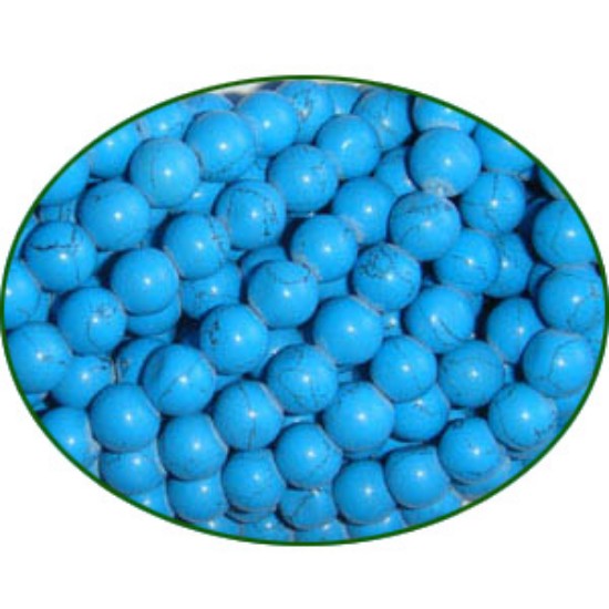 Picture of Fine Quality Tourquoise Dyed Plain Round, size: 6mm