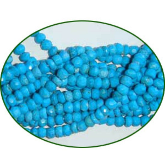 Picture of Fine Quality Tourquoise Natural Faceted Roundell, size: 3mm to 3.5mm